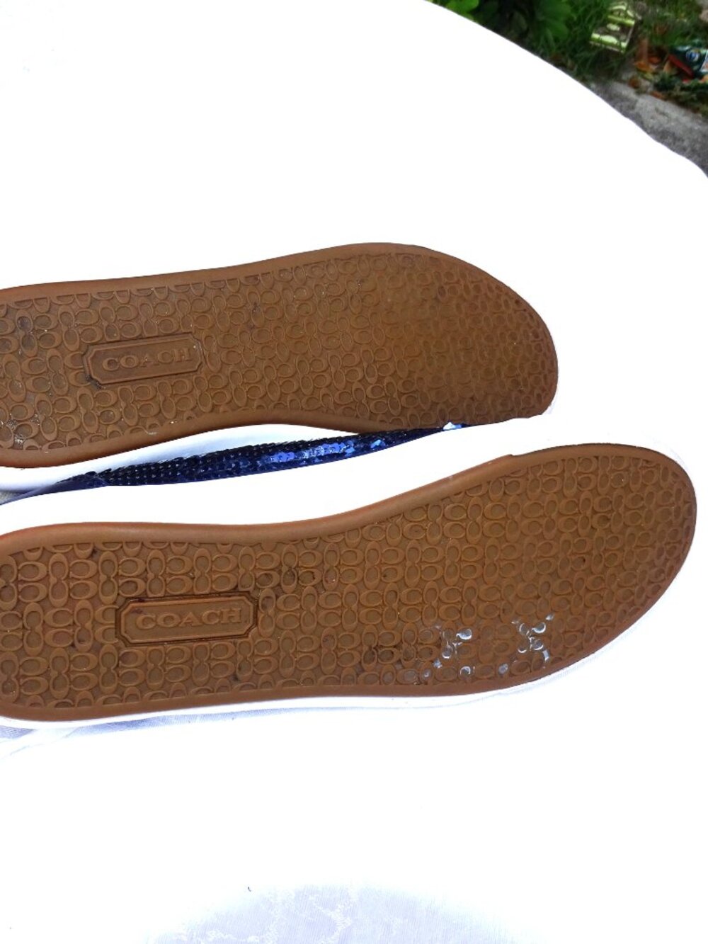 Coach Blue Sequin Tennis Shoes 9B - Picture 9 of 10